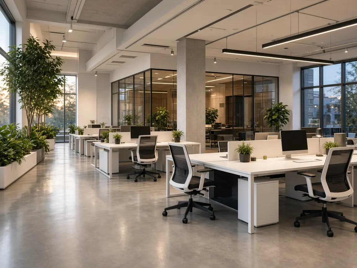 Spotless open-plan office in Leyland after an evening clean